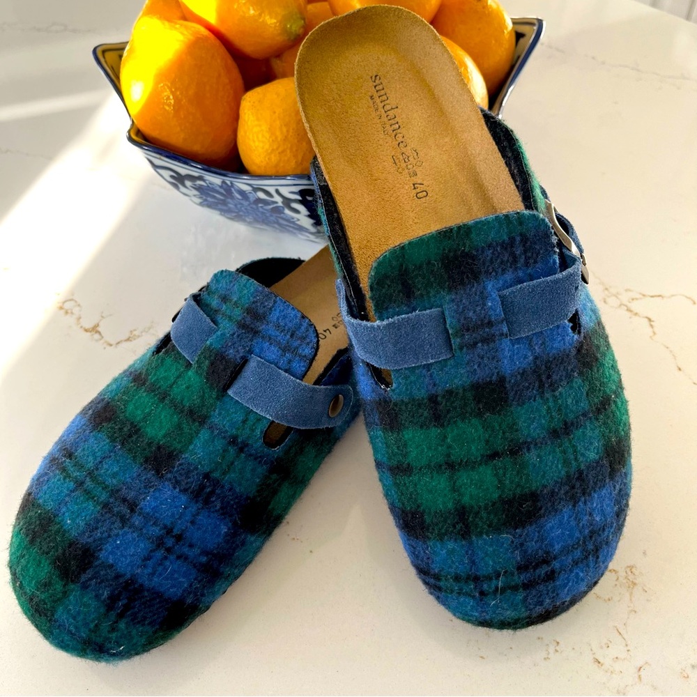 Sundance Catalog Echo plaid mules, shoes, slippers Euro size 40 US 9.5